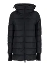 Herno Long Black Down Jacket With Hood In Nylon Woman In Black