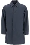 Herno Long Blue Waterproof Coat In High-quality Polyester With Buttons Men In Blue