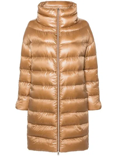 HERNO HERNO LONG CAMEL-COLORED 'MATILDE' DOWN JACKET