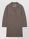 Herno Long Coat Front Pockets Notched Lapels In Brown