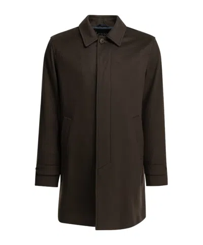 Herno Long Coat Made Of Pure Cashmere In Brown