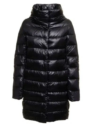 Herno Long Down Insulated Down Jacket In Black