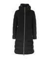 Herno Long Jacket In Satin And Lady Alternative Fur In Black