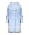 Herno Two-tone Hooded Puffer Jacket In Blue