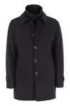 Herno Long Down Jacket With Buttons In Blue
