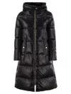 Herno Long Down Jacket With Hood In Black