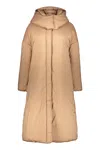 Herno Long Down Jacket With Hood In Brown
