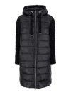 Herno Long Black Hooded Coat In Nylon Woman In Black