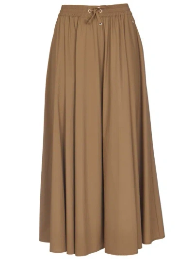 Herno Long Flared Skirt In Brown