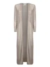 Herno Long Flowing Cardigan In Shiny Lurex Fabric