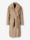 Herno Long Fur Coat In Brown