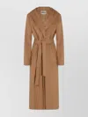 Herno Long Hooded Coat With Belt And Pockets In Brown