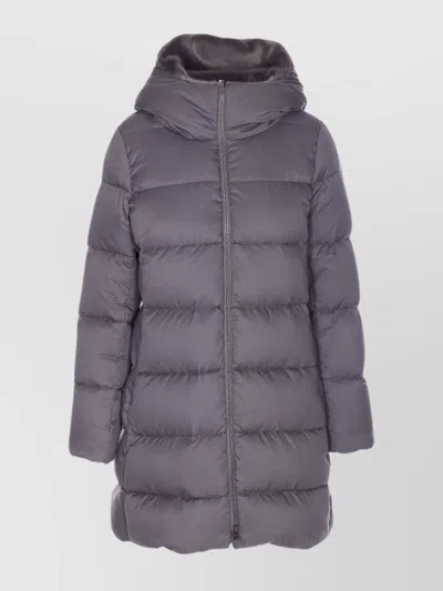 HERNO LONG HOODED DOWN JACKET POCKETS