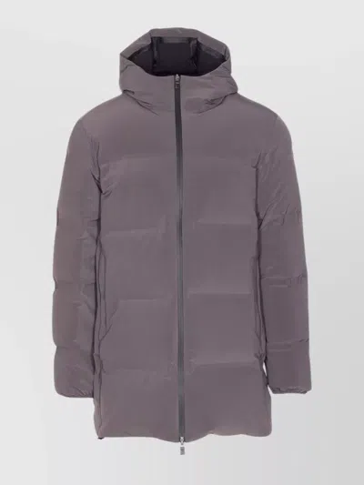 HERNO LONG HOODED DOWN JACKET POCKETS