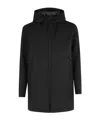Herno Long Scuba Jacket With Hood And Side Zip Pockets In Black