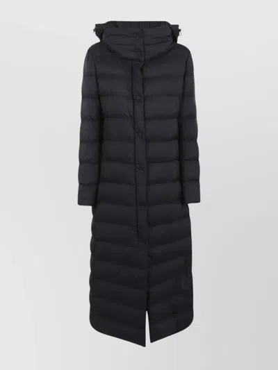 Herno Long Hooded Quilted Padded Outerwear In Black