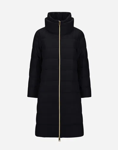 HERNO LONG JACKET IN CASHMERE, SILK AND SATIN