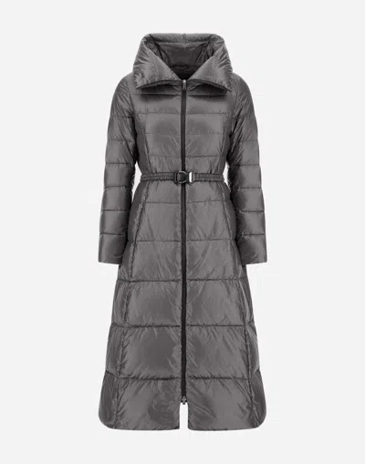 Herno Long Jacket In Nylon Ultralight In Gray