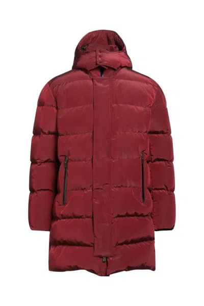 Herno Long Laminar Down Down Jacket In Red
