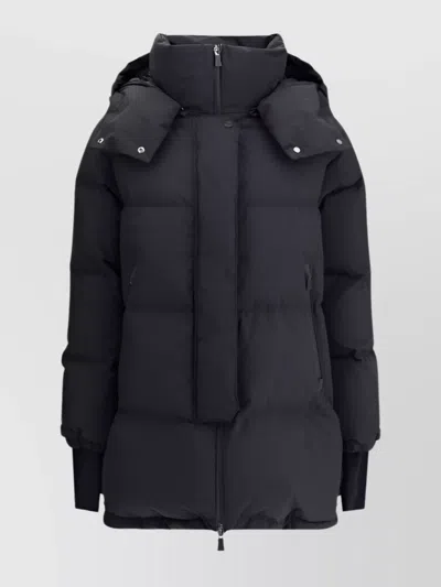 Herno Long Length Quilted Hooded Down Jacket In Black