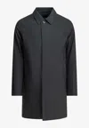 Herno Long Microfiber Raincoat In Black