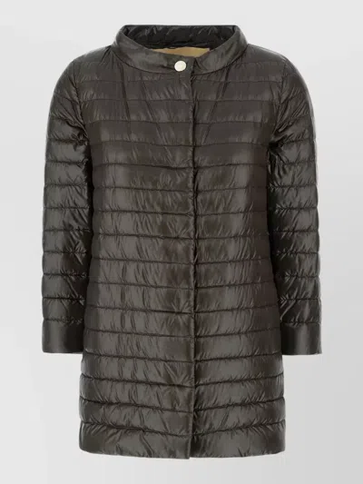 Herno Long Nylon Down Jacket Padded Quilted Shiny In Multi