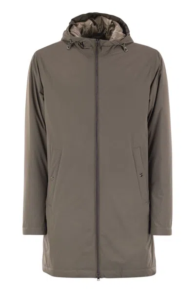 Herno Long Nylon Jacket In Green