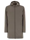 Herno Long Nylon Jacket In Gray