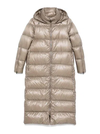 Herno Long Padded Coat In Gray