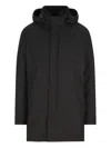 Herno Long Padded Coat With Knitted Collar Clothing In Black