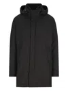Herno Long Padded Coat With Knitted Collar Clothing In Black