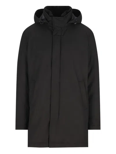 HERNO HERNO LONG PADDED COAT WITH KNITTED COLLAR CLOTHING