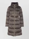 Herno Long Padded Down Jacket With High Collar In Brown
