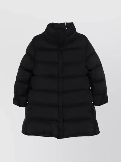 Herno Long Padded High Neck Quilted Jacket In Black