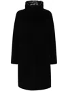 Herno Black Padded Single-breasted Coat In Mixed Of Tech Materials Woman In Black