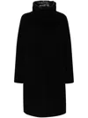 Herno Black Padded Single-breasted Coat In Mixed Of Tech Materials Woman In Black