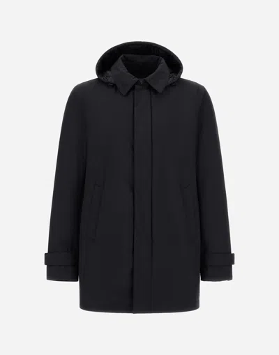 Herno Long Parka In 2-layer Windstopper In Blue