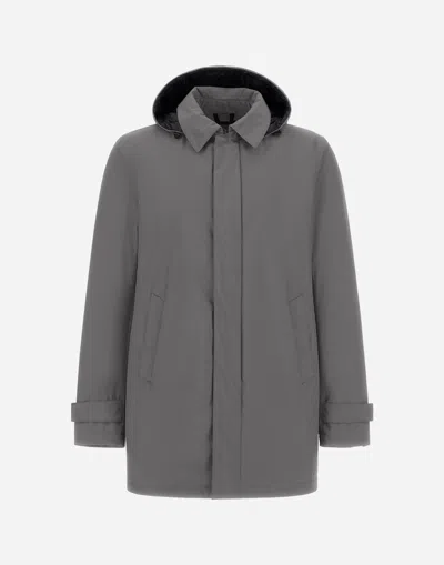 Herno Long Parka In 2-layer Windstopper In Gray
