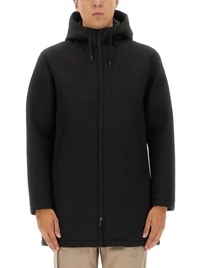 Herno Scuba Three Layers Long Parka In Black