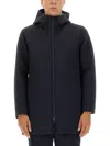 Herno Scuba Three Layers Long Parka In Blue