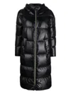 Herno Glossy Long Puffer Jacket With High Collar And Oversized Fit In Black