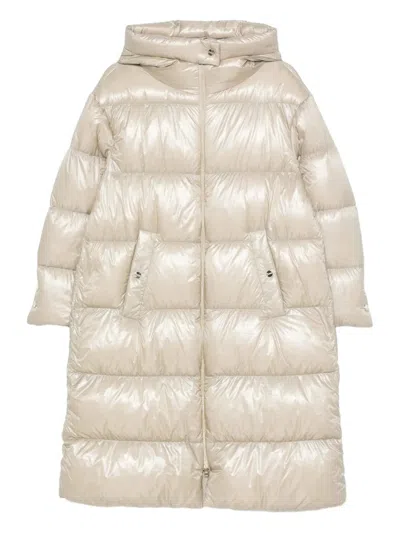 Herno Long Puff Coat In Neutral
