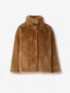 Herno Soft Faux Fur Coat In Brown