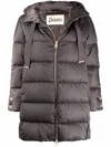Herno Hooded Padded Coat In Grey