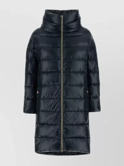 HERNO LONG PUFFER QUILTED HIGH COLLAR