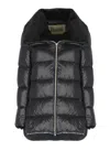 Herno A Shape Ultralight Down Jacket With Eco Fur Collar In Black