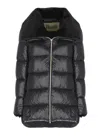Herno A Shape Ultralight Down Jacket With Eco Fur Collar In Black