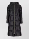 Herno Long Quilted Down Jacket With Hood And Buttons In Black