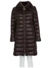 Herno Long Quilted Flared Down Jacket In Black