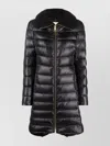 Herno Long Quilted Jacket High Collar In Black